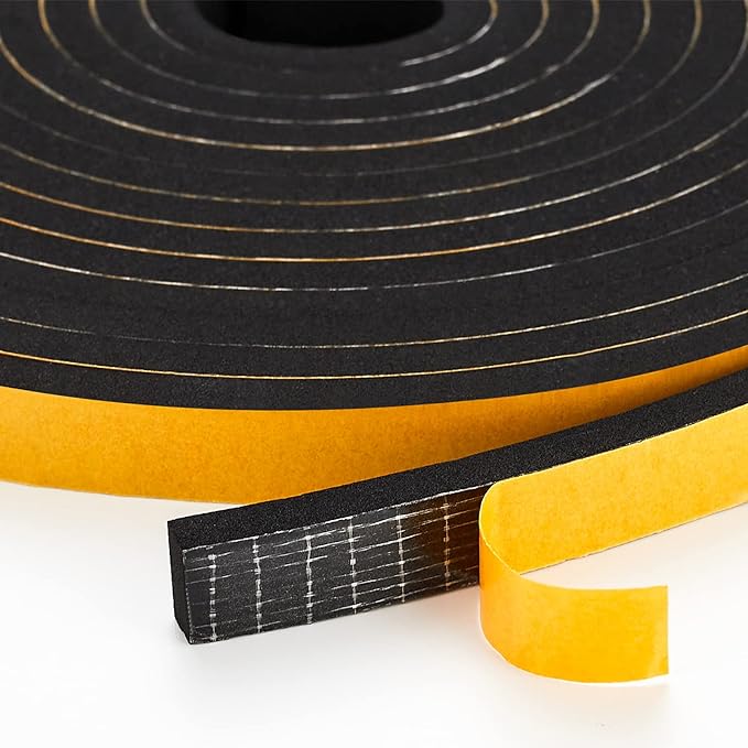 50 Feet Weather Stripping Door Seal, 1/4" Wide X 1/8" Thick Door Seal Strip by Ravinte