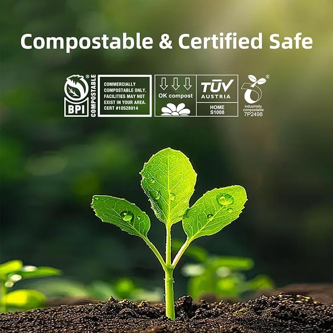 Compostable Trash Bags 3 Gallon, Extra Thick 0.8 Mils, ASTM D6400, OK Compost - Image 4