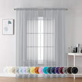 Chyhomenyc Light Grey Sheer Curtains 84 Inch Length 2 Panels, Light Filtering by Chyhomenyc