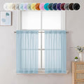 Chyhomenyc Sky Blue Sheer Curtains 36 inch Length 2 Panels, Light Filtering by Chyhomenyc