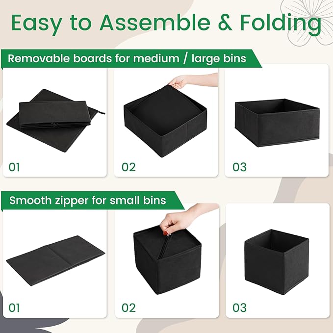 Criusia Drawer Organizer Clothes, 24 Pack Underwear Drawer Organizers, Foldable - Image 7