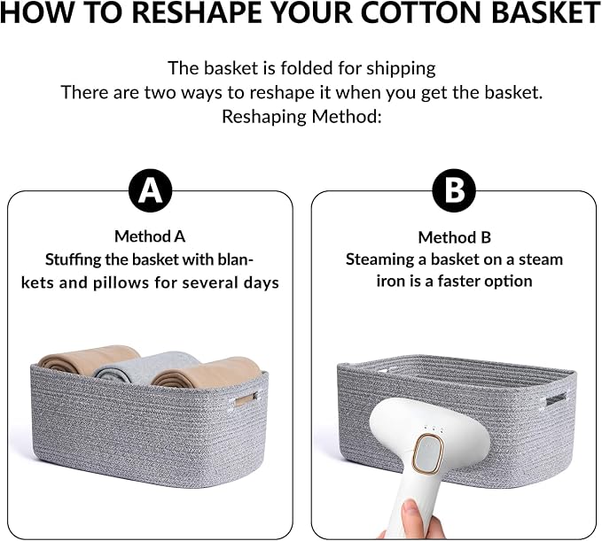 Large Storage Baskets for Organizing, Closet Shelf Baskets for Clothes Blanket - Image 7