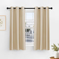 PONY DANCE Biscotti Beige Short Blackout Curtains by PONYDANCE