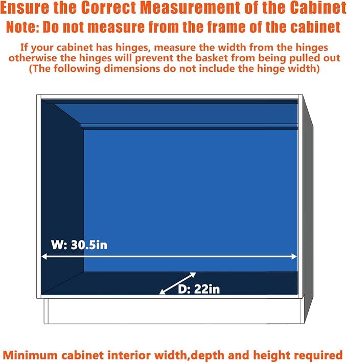 ROOMTEC Pull Out Cabinet Organizer, Cabinet Pull Out Shelves 30" W x 21½" D - Image 4