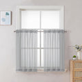Chyhomenyc Light Grey Sheer Curtains 30 inch Length 2 Panels, Light Filtering by Chyhomenyc