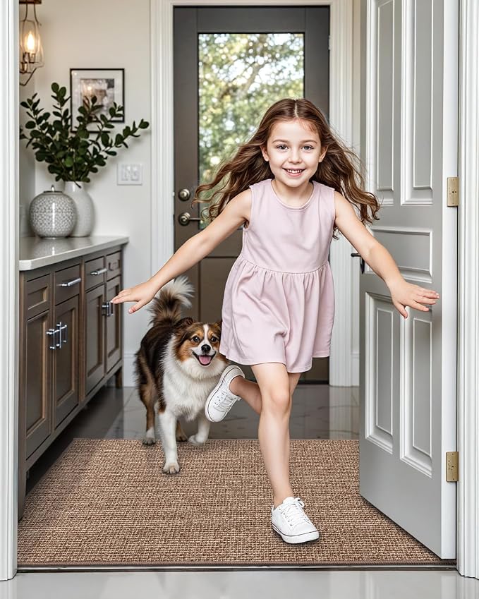 LUMI Indoor Door Mat 32"x47", Ultra Thin Low Profile Non-Slip Doormat - Image 5