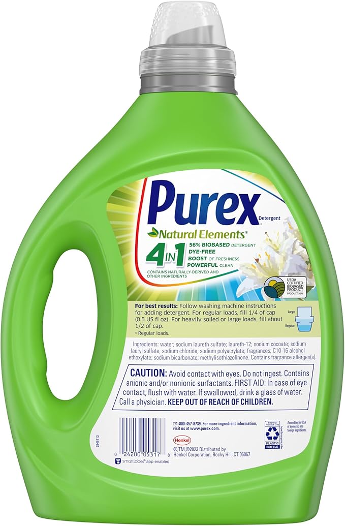 Purex Liquid Laundry Detergent, Ultra Concentrated, Natural Elements Linen & - Image 2