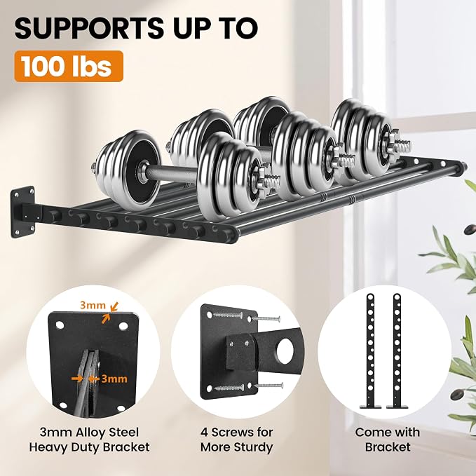 Wall Mounted Clothes Drying Rack 43 Inch – Foldable Laundry Drying Rack - Image 3
