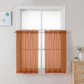 Chyhomenyc Orange Sheer Curtains 30 inch Length 2 Panels, Light Filtering Voile by Chyhomenyc