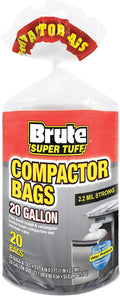 Heavy Duty Kitchen Compactor Bags, Twist Tie Closure, Clean Fresh Scent by Brute+Super+Tuff