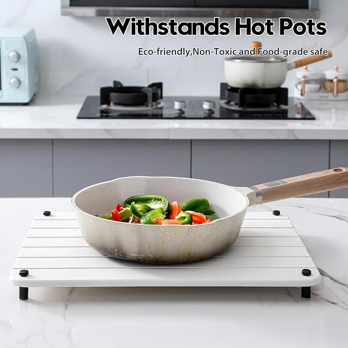 Stone Dish Drying Mat for Kitchen Counter, Water Absorbing Bathroom Tray Sink - Image 5