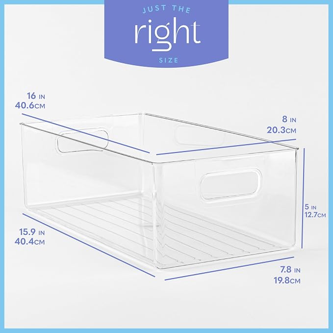 Plastic Food Storage 6 Pack Clear Container Bin - Image 3