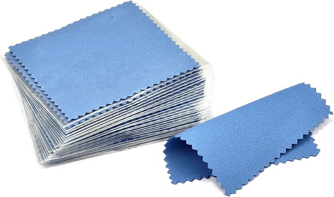 SEVENWELL 50pcs Jewelry Cleaning Cloth Dark Blue Polishing Cloth by SEVENWELL
