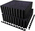 AIRHOP 0.56in Thick 96 Sq Ft Exercise Equipment Mats, 24 Tiles Upgraded Rubber by Airhop