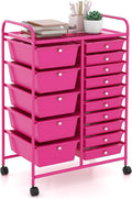 GOFLAME 15-Drawer Rolling Storage Cart, Utility Cart by GOFLAME