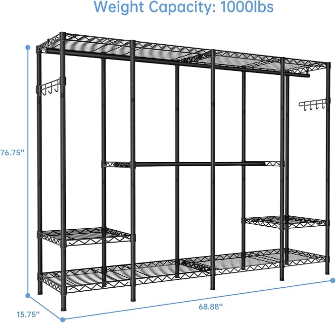 Extra Large Garment Rack Heavy Duty Metal Clothes Rack - Image 4