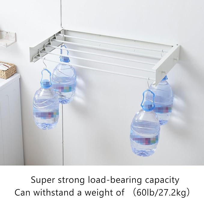 Clothes Drying Rack, Laundry Hanging Rack Collapsible, Wall Mounted Drying Rack - Image 6