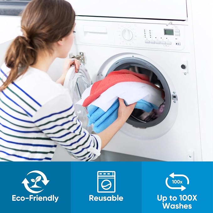 Microfiber Cleaning Cloth, 50 Sheets Shop Towels Commercial Grade Washcloths - Image 6