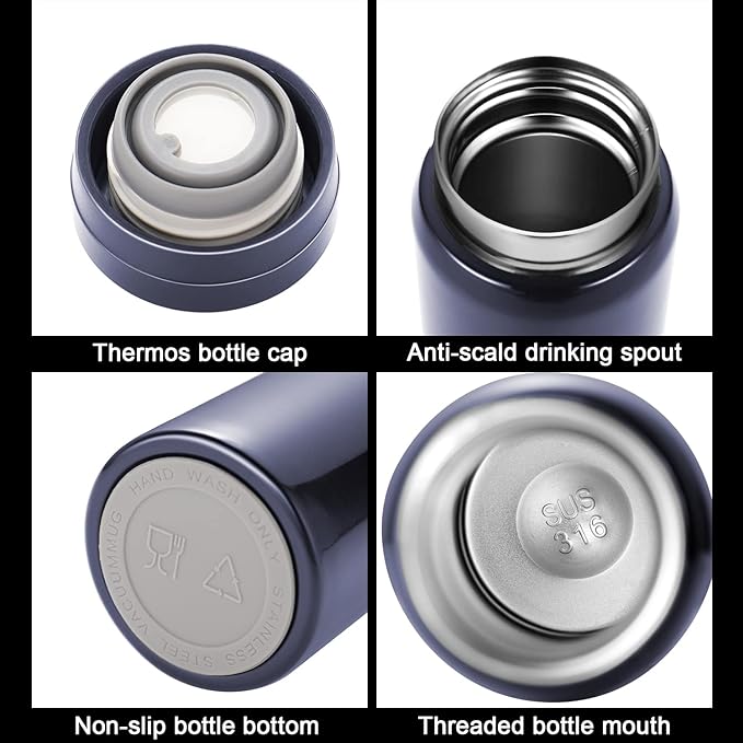 Mini Thermos Cute Water Bottle - 7 oz Tiny Insulated Vacuum 18/10 Stainless - Image 3