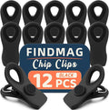 12 Pack Magnetic Chip Clips, Bread Clips Food Bag Clips by FINDMAG