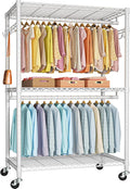 FUTASSI P1 Plus Rolling Clothes Rack, 22mm Diameter Heavy Duty Garment Rack by FUTASSI