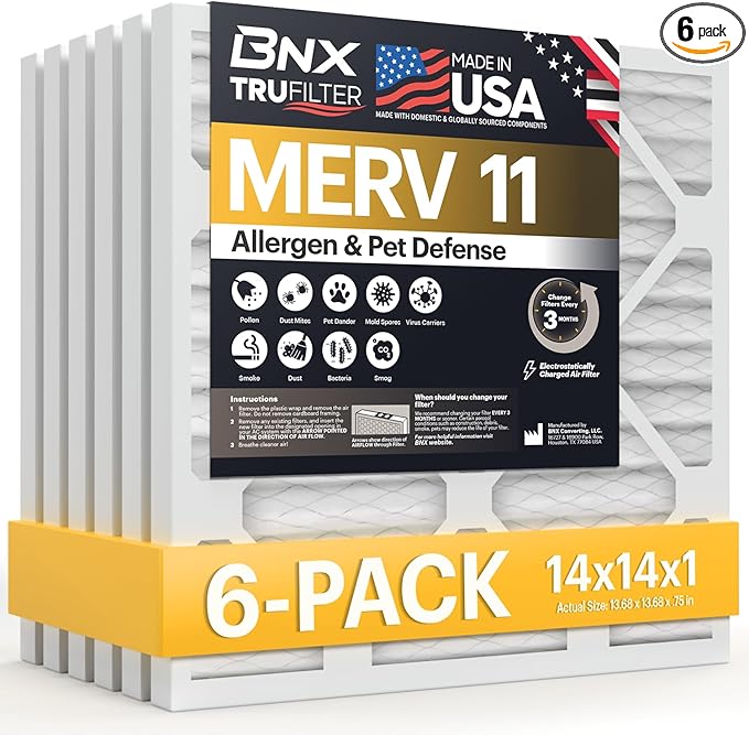 BNX TruFilter 14x14x1 Air Filter MERV 11 by BNX