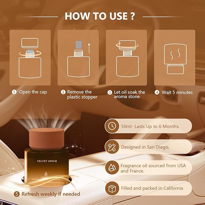 Car Air Freshener Spicy Sandalwood Fragrance Oil Diffuser - Image 3