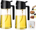 2-in-1 Glass Oil Dispenser & Sprayer - 16oz/470ml Leakproof Bottle by LAKUMIQI