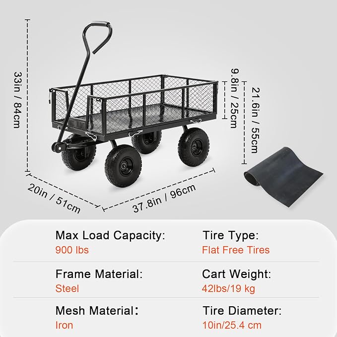 Garden Wagon Cart Heavy Duty 880 LBS Steel Utility Cart - Image 7