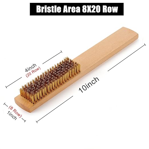 MAXMAN Brass Brush 3Pcs, Soft Brass 8 Rows 20 Bristles Wire Brush - Image 2