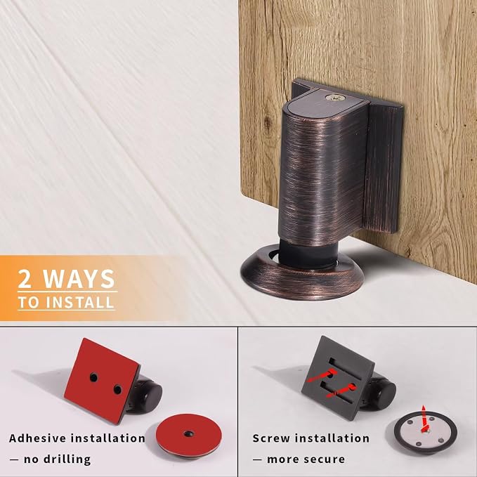 Bak Bo Magnetic Door Stoppers 4 Pack Bottom of Door Holder Keep Door Open No - Image 4