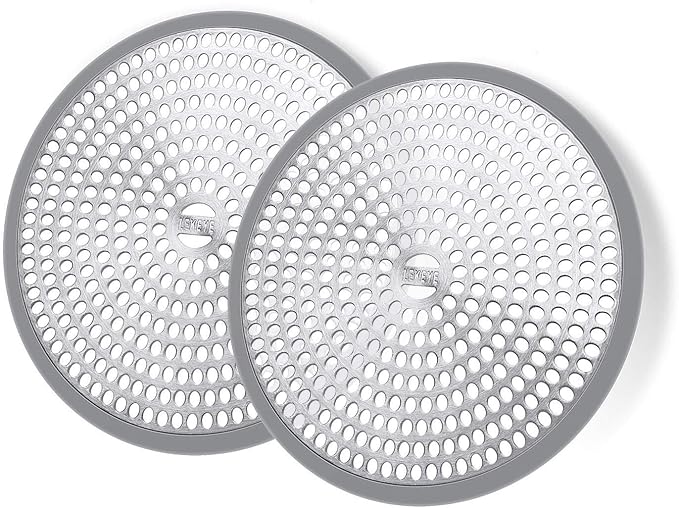 LEKEYE Shower Hair Catcher Drain Protector Strainer-Steel & Silicone 2 Pack by LEKEYE