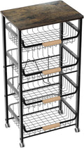 5-Layer Fruit Basket Kitchen Food Organizer and Rack, Stackable Storage Cart by NiuYichee
