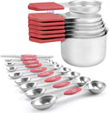 Magnetic Measuring Cups and Spoons Set-Heavy Duty 304 Stainless Steel，Double by HOUJIP