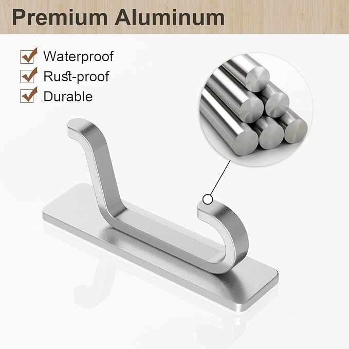 pickpiff Wall Hooks for Coat and Towel: 13LB Adhesive Door Hanger Stick on - Image 5
