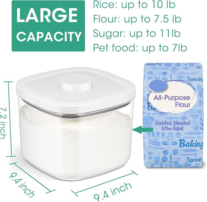 Airtight Rice Container 10 Lbs, Dry Food Holder - Image 2