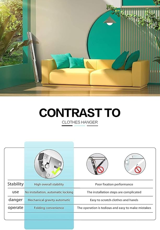 Clothes Drying Rack Folding Indoor Outdoor, Foldable Portable Laundry Drying - Image 6
