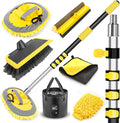 144'' Long Extendable Handle Car RV Wash Brush Kits by Opow