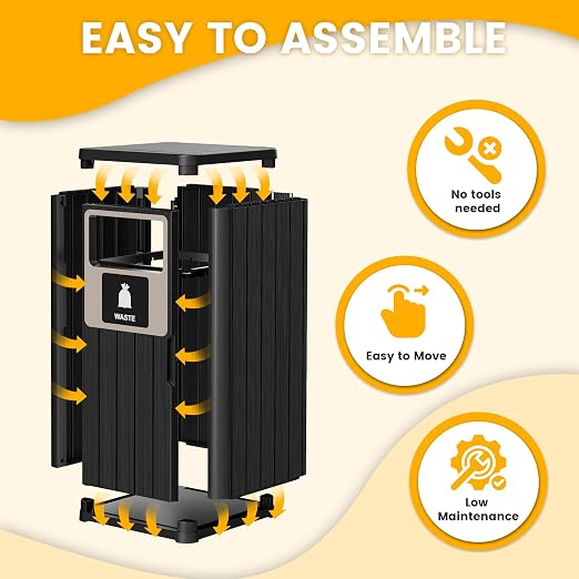 22 Gallon Outdoor Trash Can Waterproof Resin Garbage Can - Image 7