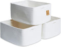 NaturalCozy Storage Baskets 16.8”x13”x7.6” Cotton Rope Woven Baskets by NaturalCozy