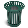 8Gallon Round Large Outdoor Trash Can, Heavy Duty Metal Slatted Garbage Can by Gaonala