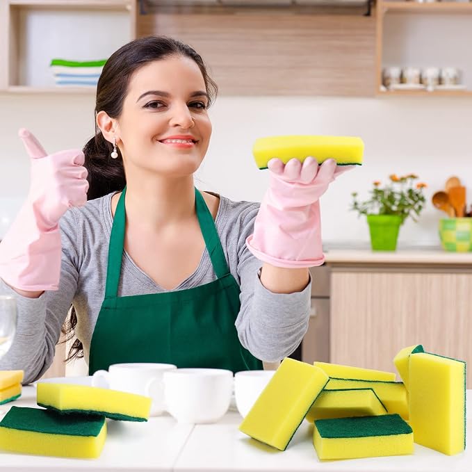 Tanlade 120 Pcs Individually Wrapped Sponge Dishwashing Sponge Bulk Non Scratch - Image 6