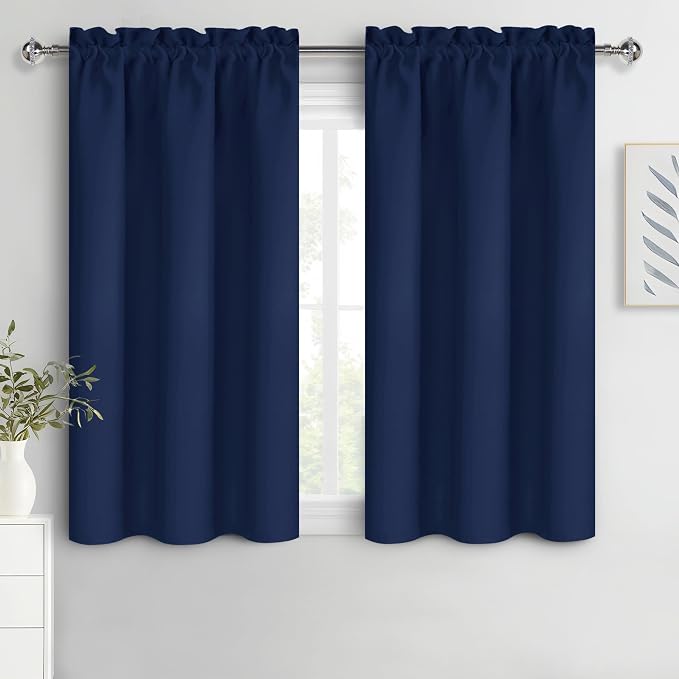 DWCN Kitchen Curtains for Small Windows 45 inch Long 2 Panels Set, Rod Pocket by DWCN