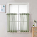 Chyhomenyc Sage Green Sheer Curtains 30 inch Length 2 Panels, Light Filtering by Chyhomenyc