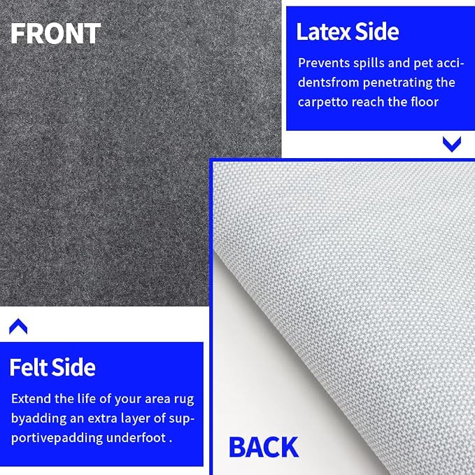 Waterproof Non-Slip 1/4” Extra Thick 9x12 ft Rug Pad - Image 2