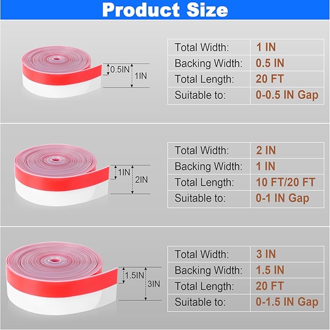 ToLanbbt Weather Stripping Silicone Door Seal Strip 2 in x 10 ft Door Draft - Image 2