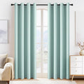 PONY DANCE Aqua Blackout Curtains 80 inch Long 2 Panels Set, Thermal Insulated by PONYDANCE