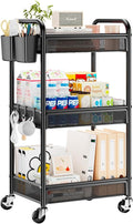 YASONIC 3 Tier Rolling Cart – Metal Utility Storage Cart by YASONIC