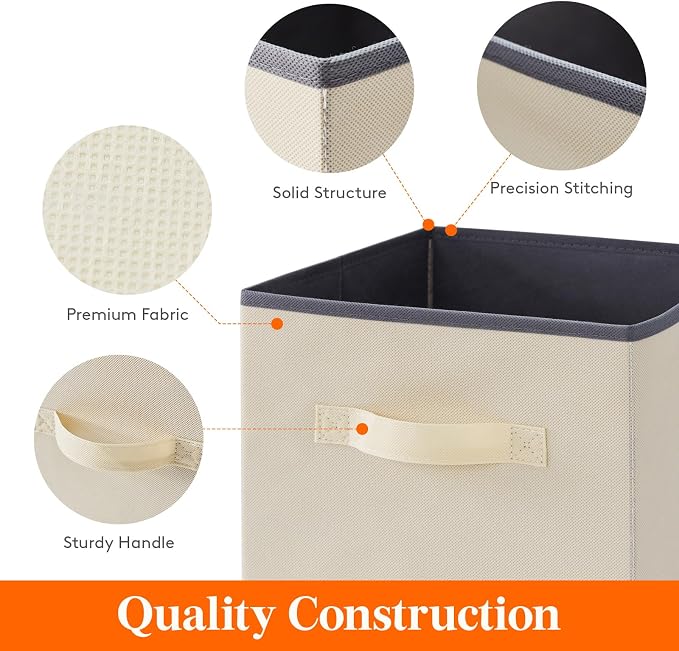 Lifewit 12 Packs Storage Cubes, 11 Inch Cube Storage Bins, Foldable Decorative - Image 3