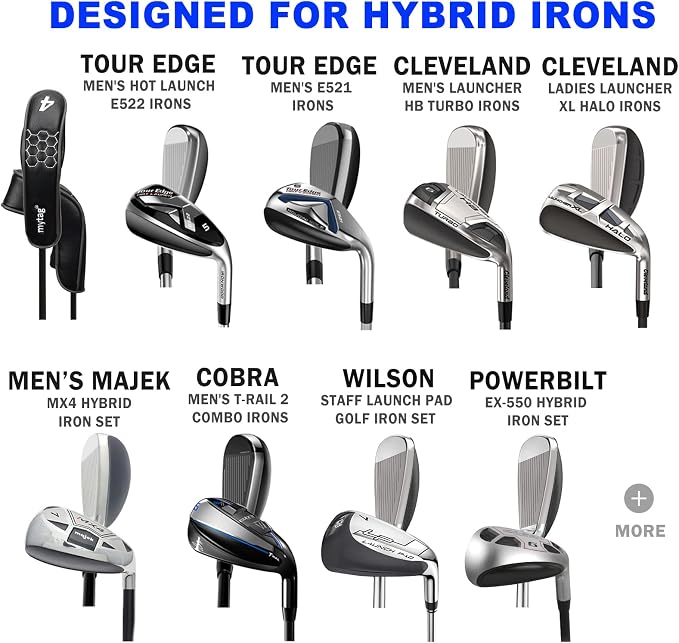 mytag 8PCS Golf Hybrid Iron Covers Set, Knit Hybrid Head Covers, Fits Cobra T - Image 4